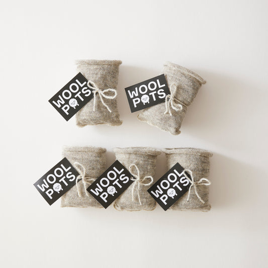 Five bundles of 10 natural biodegradable Wool Pots